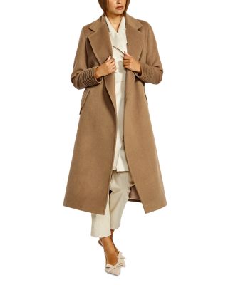 Long Notched Collar Wrap Coat