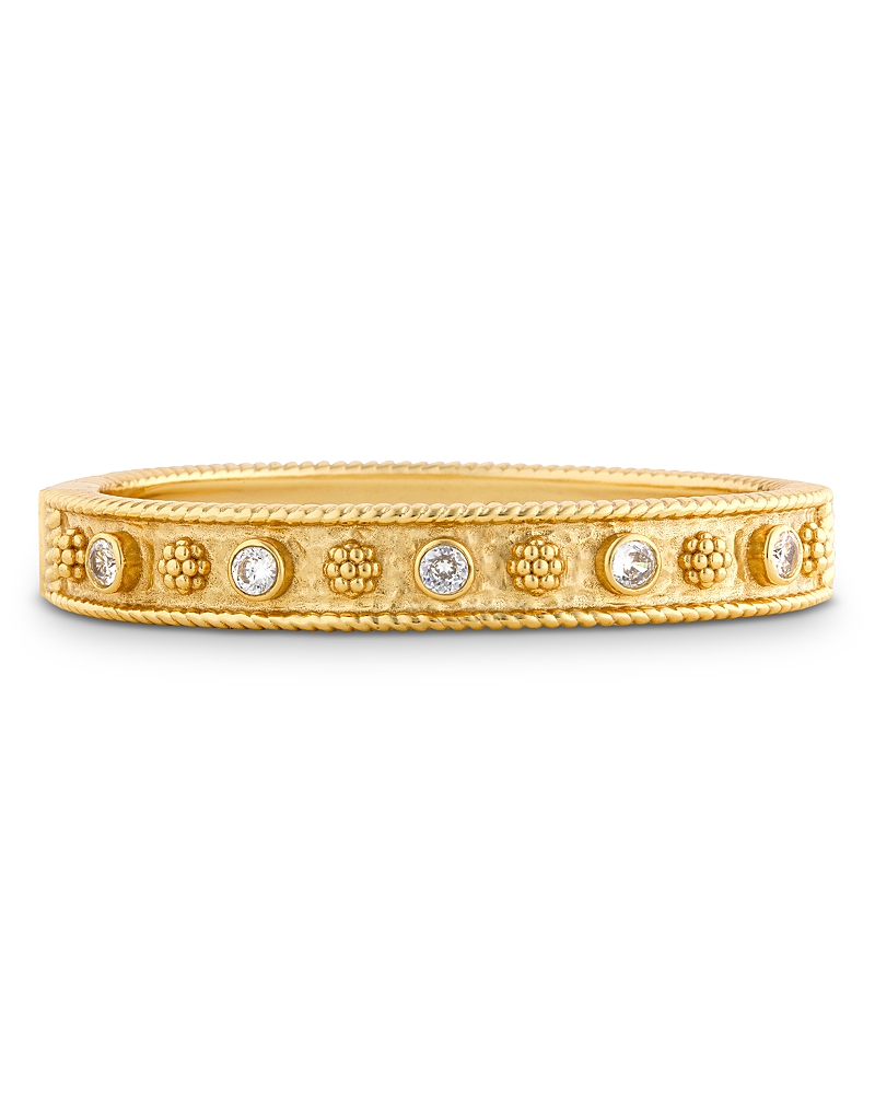 Capucine De Wulf Berry Gem Classic Cubic Zirconia & Gilded Berries Bangle Bracelet In Gold