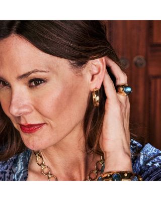 Cleopatra Textured Medium Hoop Earrings