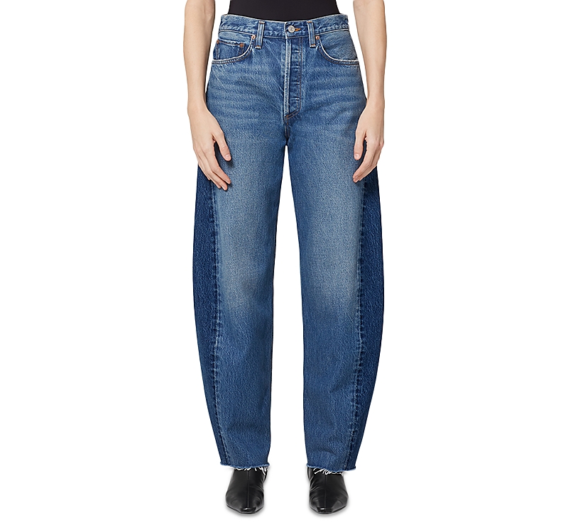 Agolde Luna Curved Leg Jeans In Blue