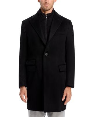 Wool Topcoat with Zip Out Microsuede Bib 
