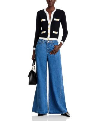 Beau High Rise Wide Leg T Seam Jeans in Glendora