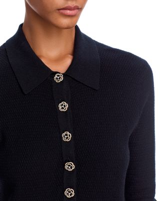 Sterling Jewel Button Collared Sweater