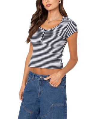 Kady Striped Henley Tee
