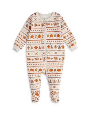 FIRSTS by petit lem - Unisex Harvest Fair Isle Print Sleeper Footie - Baby