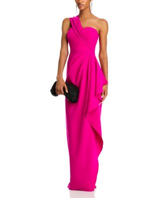 One Shoulder Side Drape Gown