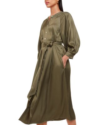 Mabel Topstitched Midi Dress