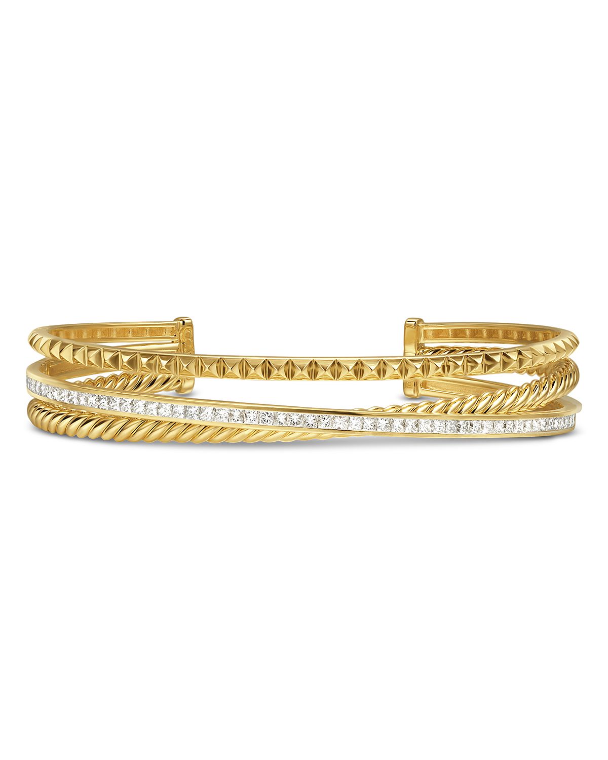 David Yurman Crossover Trio Three Row Cuff Bracelet