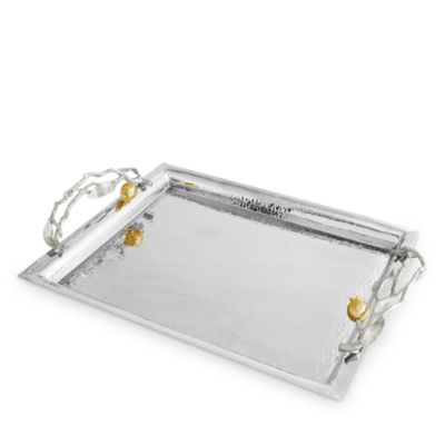 Pomegranate Silver and Gold Tone Serving Tray