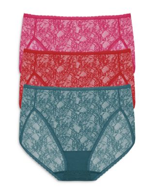 Bliss Allure One Size Lace French Cut Bikinis, Set of 3