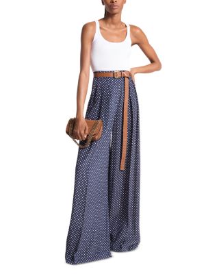 Michael Kors Collection Silk Dot Print Palazzo Pants