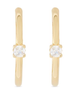 kate spade new york Little Luxuries Cubic Zirconia Solitaire Small Hoop Earrings