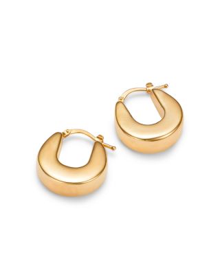 14K Yellow Gold Graduated Wide Hoop Earrings