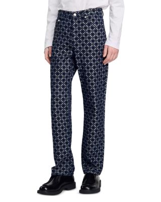 Sandro - Straight Leg Square Cross Jeans in Navy Blue