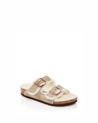 Birkenstock - Unisex Arizona Shearling Sandals - Toddler, Little Kid
