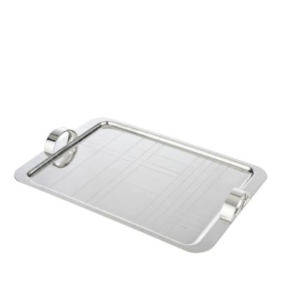Graphik Silverplated Large Tray with Handles, 17" x 12"