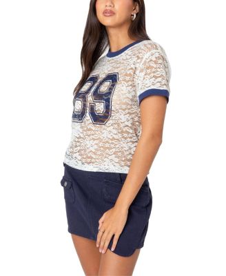 89 Sheer Lace T Shirt