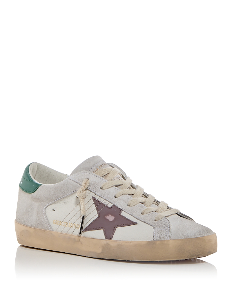 Golden Goose Unisex Super-star Low Top Sneakers In White/pink
