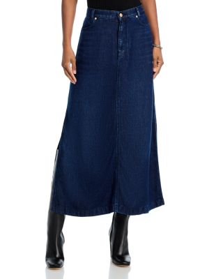 7 For All Mankind Denim Midi Skirt