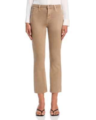 Kendra High Rise Cropped Flared Jeans in Rye Coated