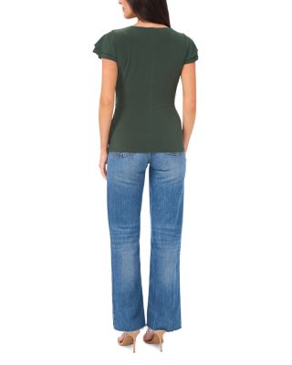 Crossover Flutter Sleeve Top