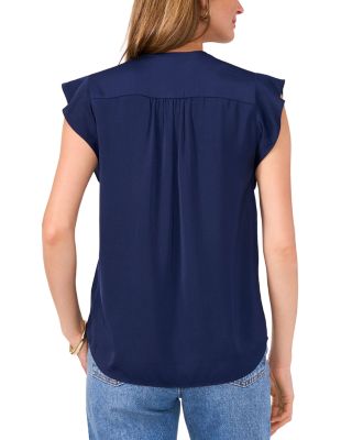 V Neck Flutter Sleeve Top