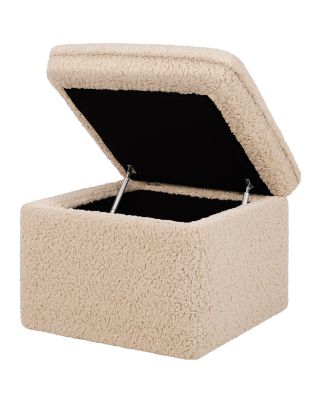 Cali Storage Ottoman in Faux Shearling