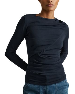 REISS - Rue Draped Long Sleeve Top