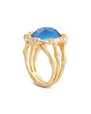 Bamboo Stone Statement Ring in 18K Gold Plated