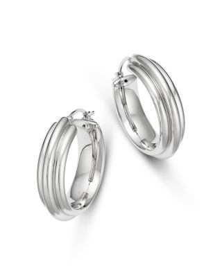Bloomingdale's Fine Collection Triple Tube Hoop Earrings in Sterling Silver