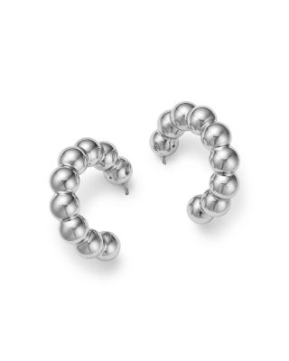 Bloomingdale's Fine Collection Large Multi Bead Hoop Earrings in Sterling Silver