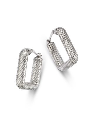 Bloomingdale's Fine Collection - Textured Square Hoop Earrings in Sterling Silver