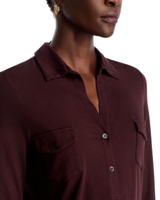 Point Collar Button Front Shirt