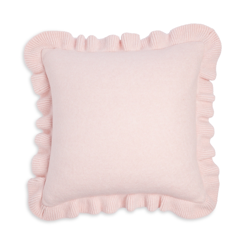 Sky Ruffle Edge Knit Decorative Pillow, 20 X 20 - Exclusive In Heathered Pink