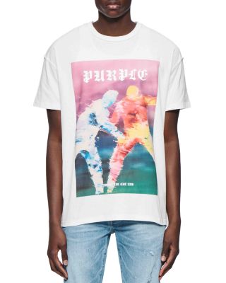 Purple Brand Inside Out Cotton Textured Logo Graphic Tee