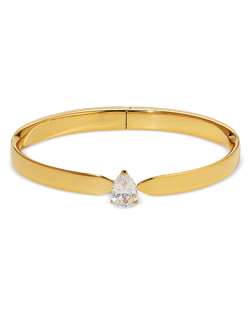 NADRI CUBIC ZIRCONIA PEAR SOLITAIRE BANGLE BRACELET