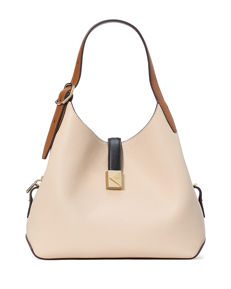 Kate Spade New York Deco Color Blocked Pebbled Leather Small Crossbody Tote In Milk Glass