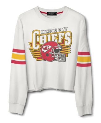 Junk Food Clothing - Women's NFL Kansas City Chiefs Kickoff Cropped Crew Fleece Tee