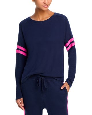 AQUA - Stripe Sleeve Knit Sweatshirt & Sweatpants - Exclusive