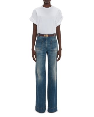 Victoria Beckham Alina High Rise Wide Leg Jeans in Indigo
