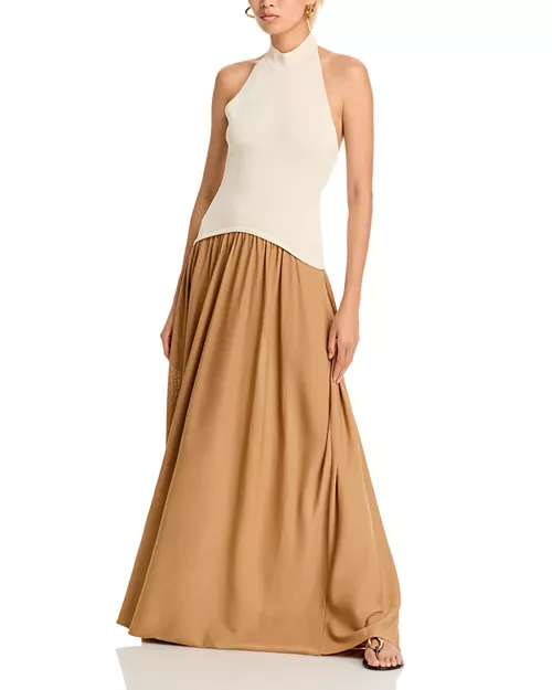 soglio halter maxi dress