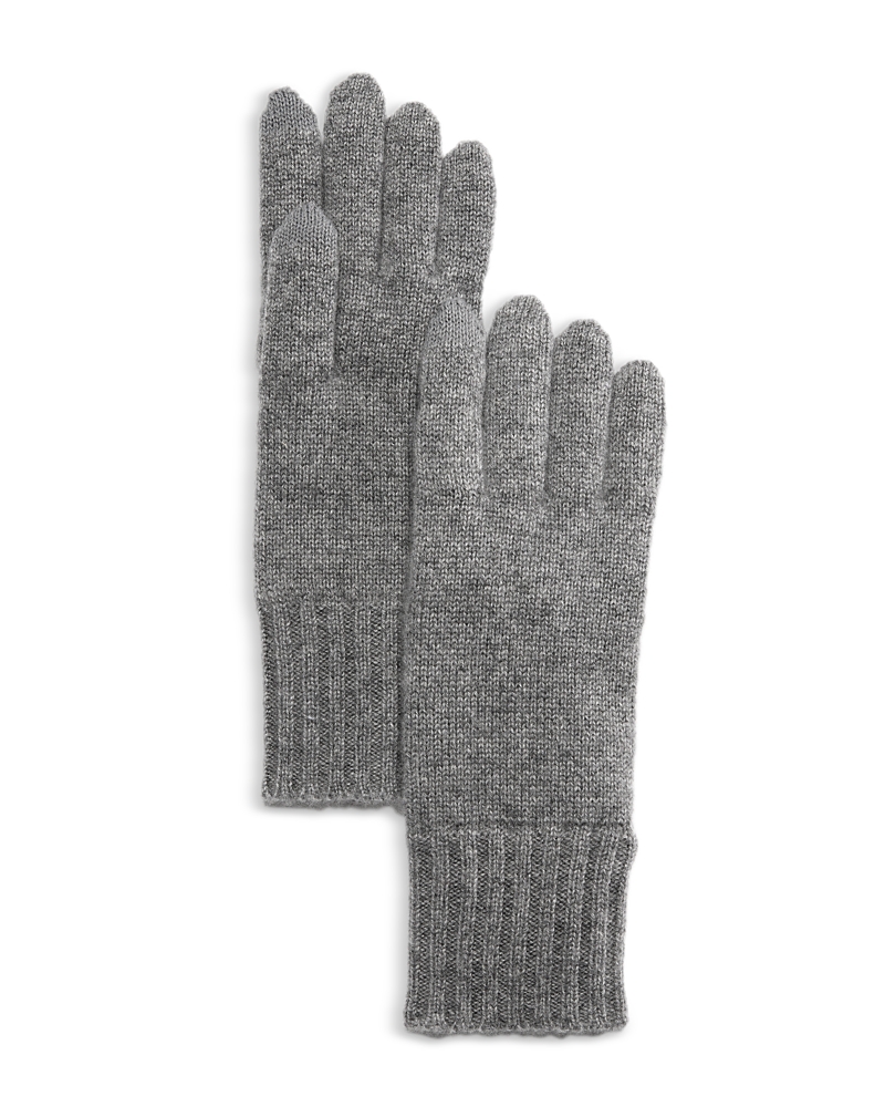 C By Bloomingdale's Cashmere Rib Tech Gloves - Exclusive In Cement