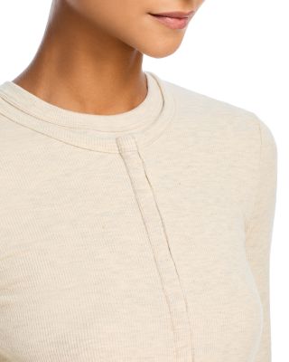 Kelly Ribbed Tee & Kelly Fine Rib Snap Front Cardigan