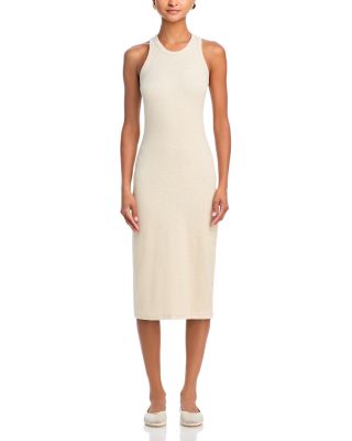 knee length dresses for ladies FLORENCE WHITE COTTON MIDI DRESS – DISSH main image 0