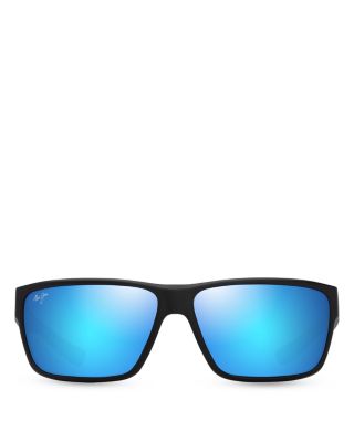 Uila Rectangular Wrap Sunglasses, 62mm