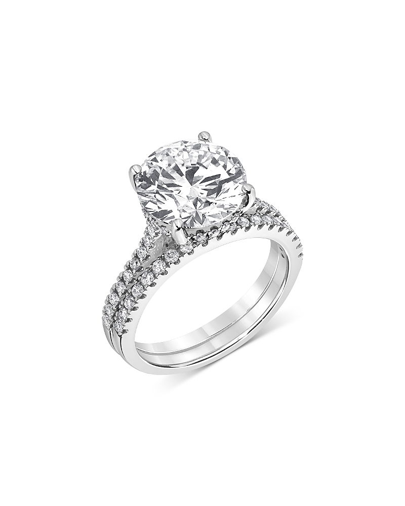 Bloomingdale's Fine Collection Certified Lab Grown Diamond Bridal Set in 18K White Gold, 4.50 tcw