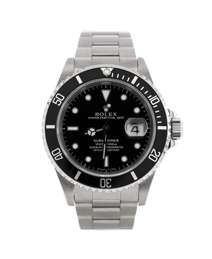 Pre Owned Rolex Oyster Perpetual Submariner Date Automatic Watch in Stainless Steel 40mm Bloomingdale s