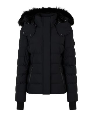 Betta Shearling Trim Down Puffer Jacket