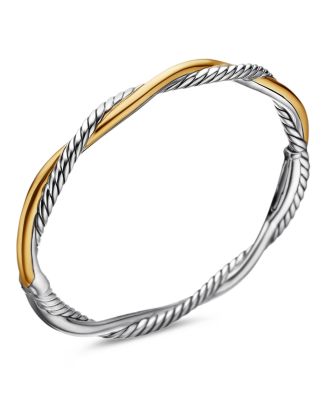 Petite Infinity Bracelet in Sterling Silver with 14K Yellow Gold