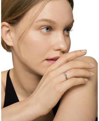 Sterling Silver & Diamond Petite X Ring